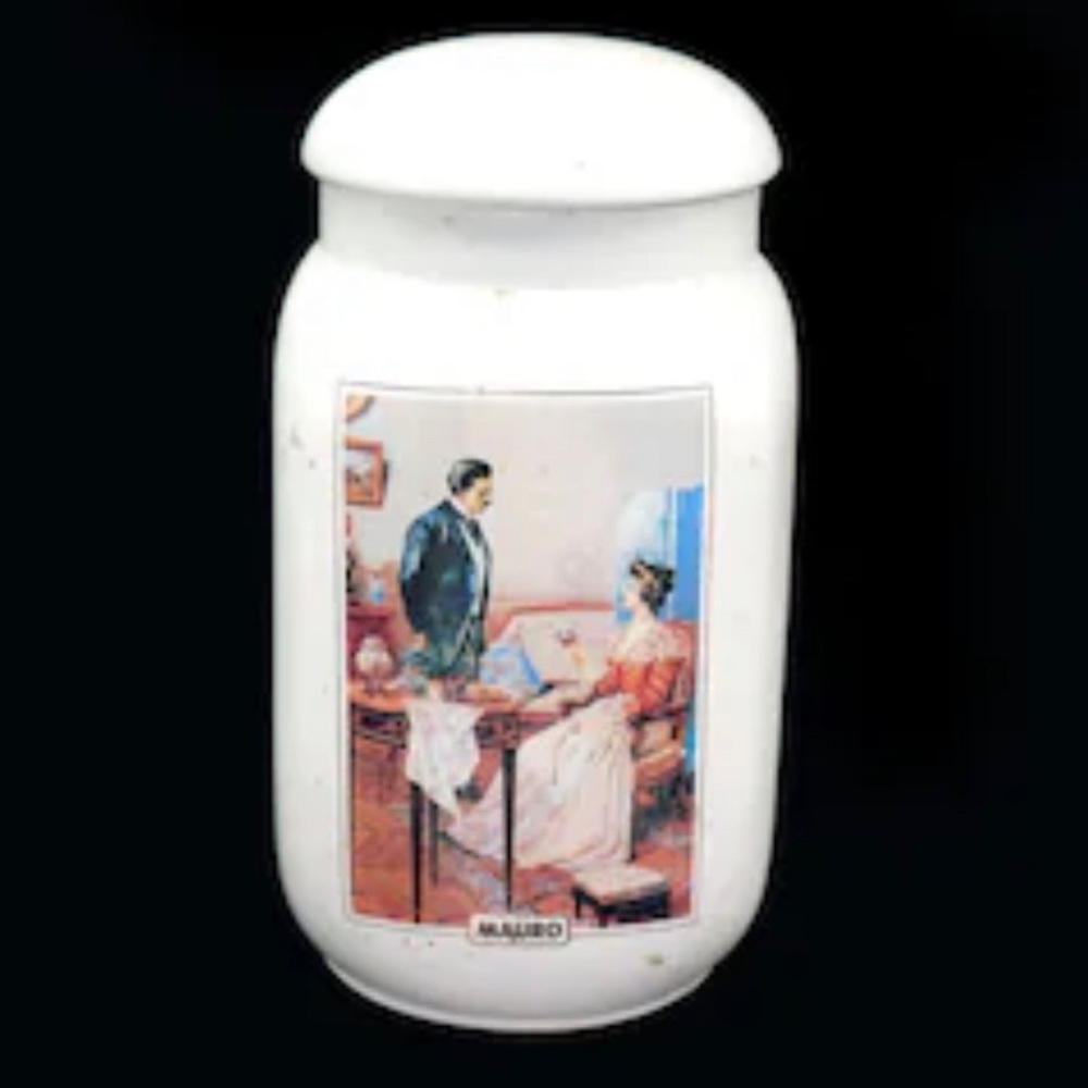 Vintage Caffe Mauro Ceramic Coffee Canister Made in Italy